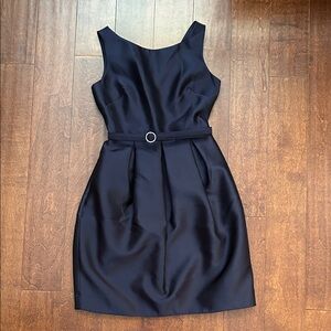Eliza J Sleeveless Navy Mini Occasion Dress with Rhinestone Belt Buckle, Size 4